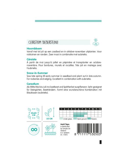 Hortitops Cerastium - Hoornbloem Wit - Bloemenzaden - 250 g