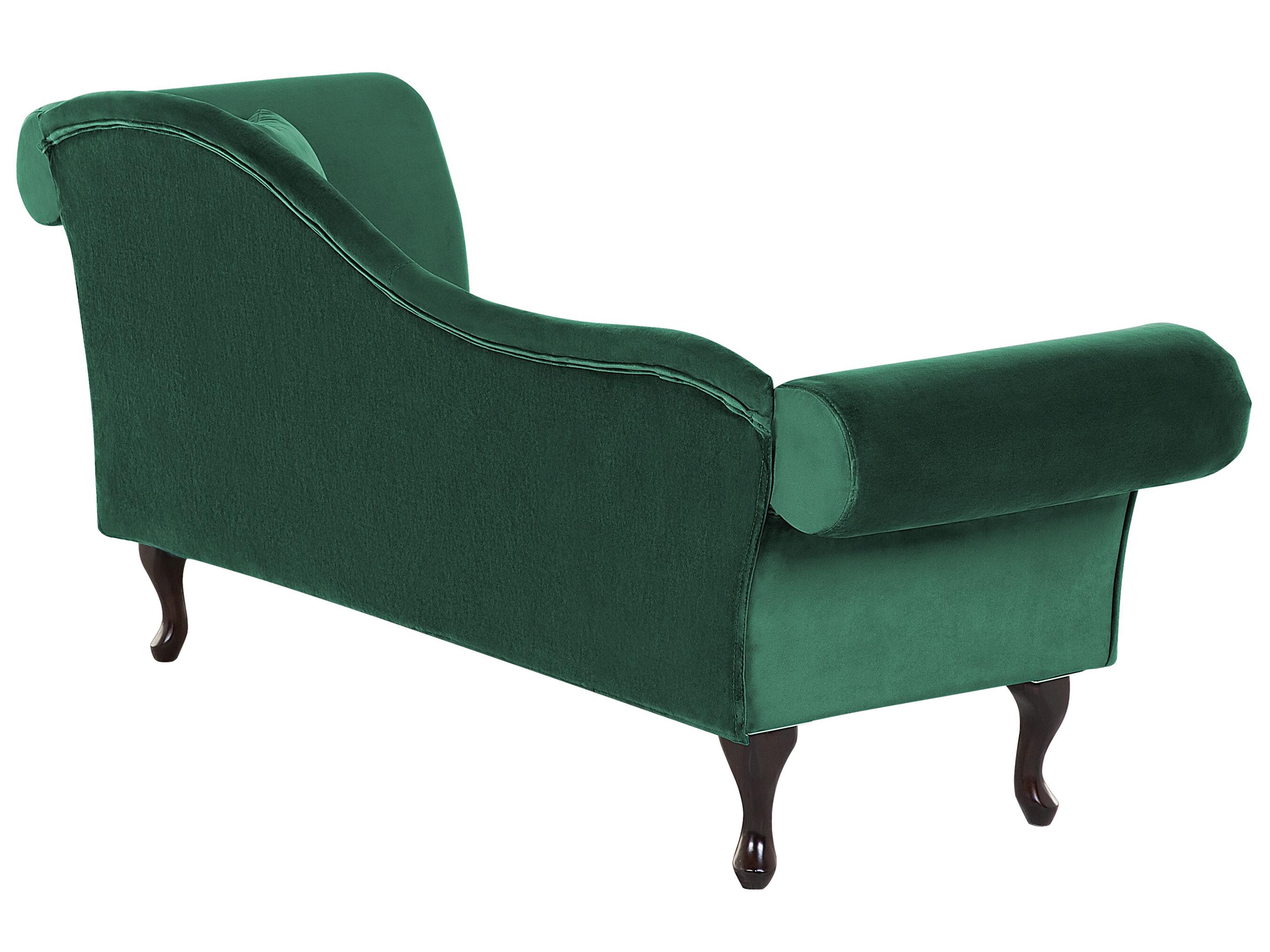 Rechtszijdige chaise longue LATTES Fluweel Donkergroen