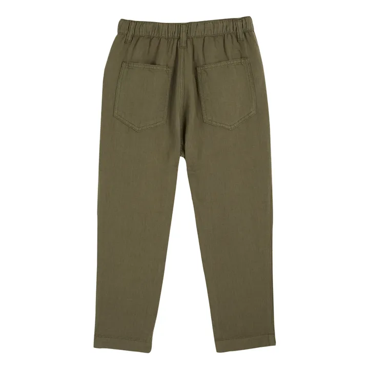 Emile et Ida Pantalon Lin | Vert kaki