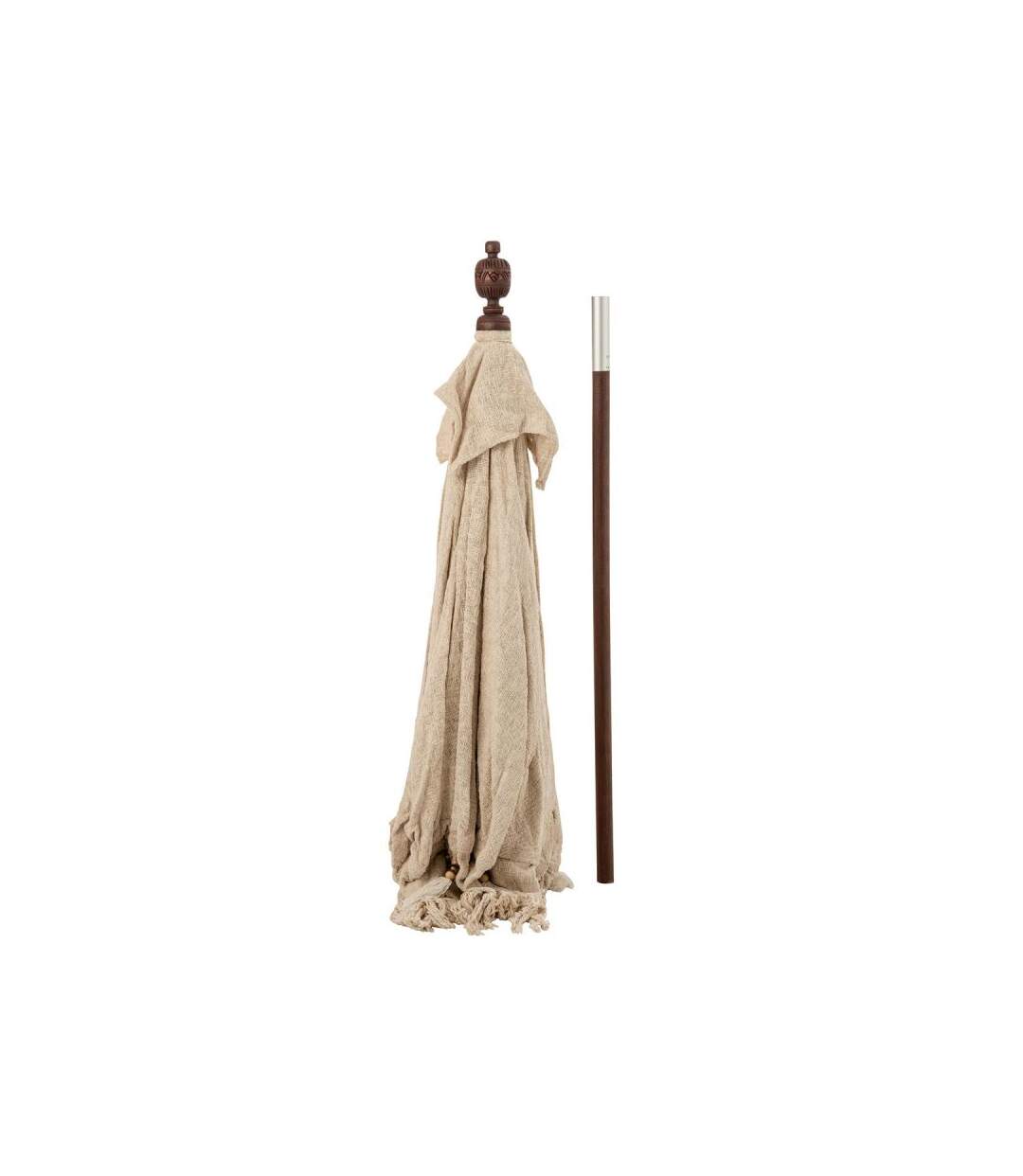 Paris Prix - Parasol Déco pompons & Coquillages 250cm Beige