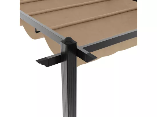 Tonnelle de jardin avec toit rétractable taupe 3x6 m aluminium