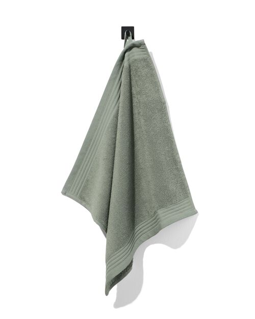 essuie-mains 50x50 coton gris-vert