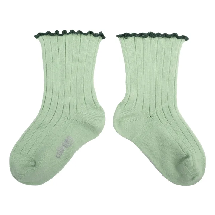 Collégien Chaussettes Delphine | Vert amande