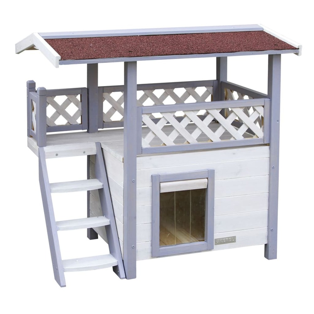 Maison pour chats lodge ontario 77x50x73 cm gris clair