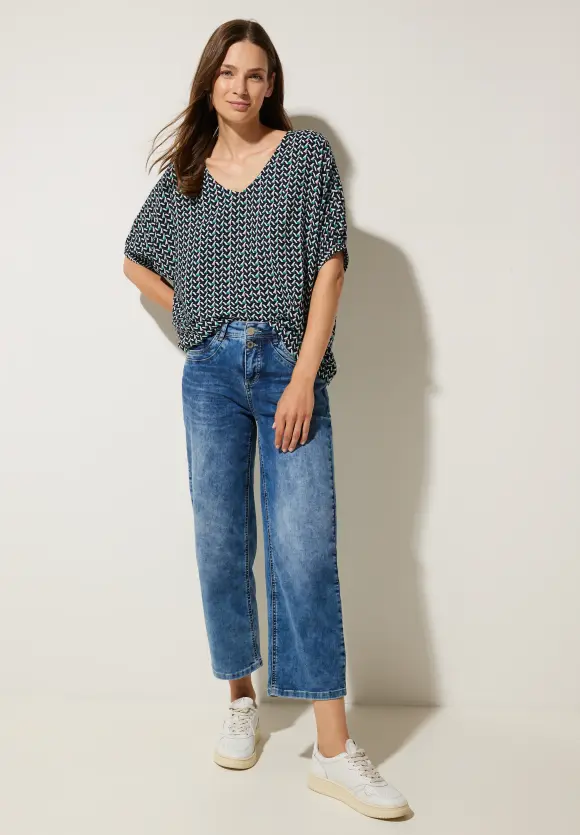 Bluse mit Minimalmuster - meta lilac