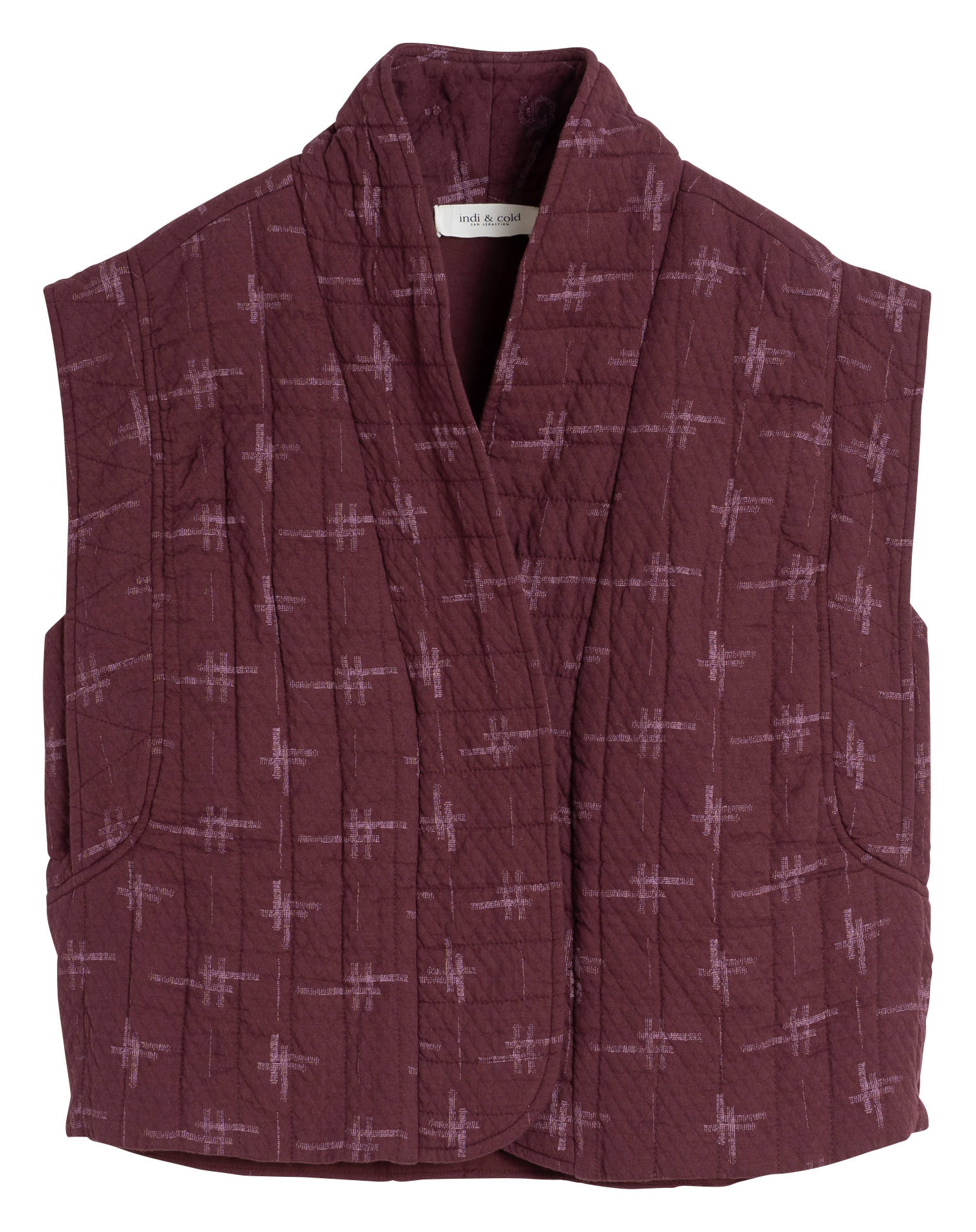 Veste col kimono en coton bio| Violet