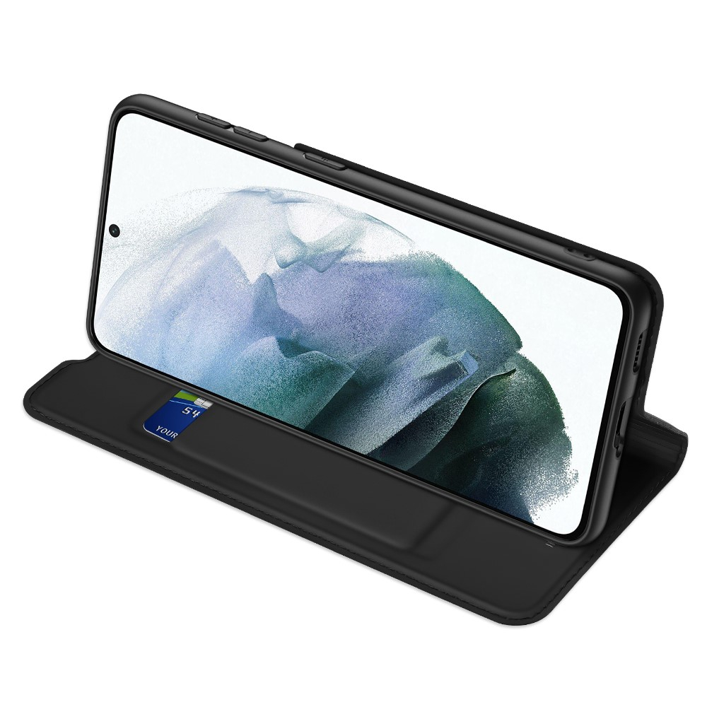 Samsung Galaxy S21 FE 5G Flip Wallet Cover Leder Tasche - Schwarz