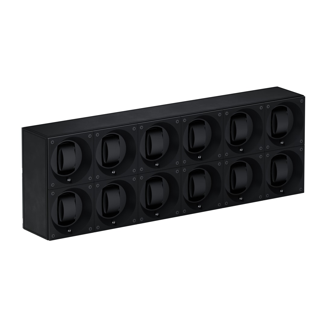 SwissKubik Masterbox Leder Schwarz - 12 Uhren
