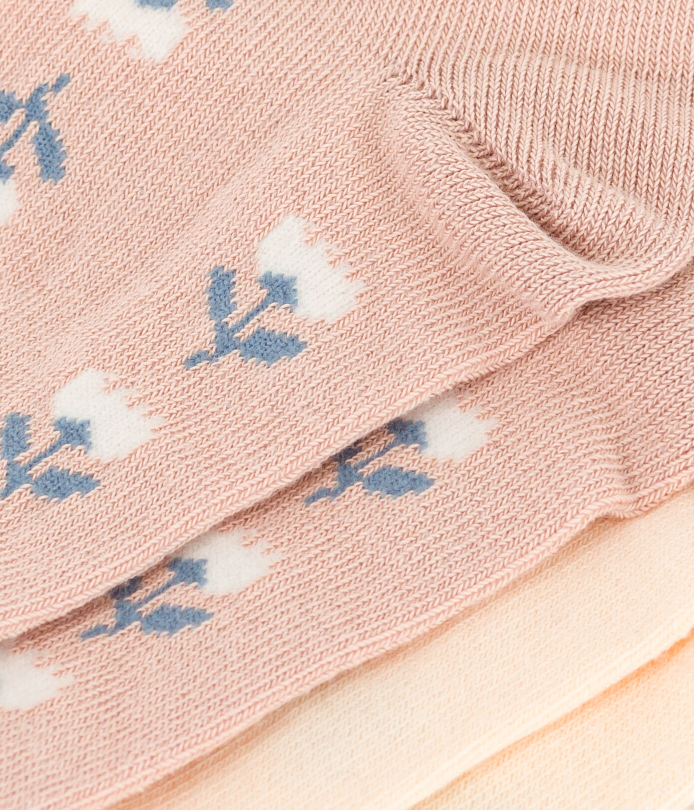 Lot de 2 paires de chaussettes fleurs en jersey de coton enfants