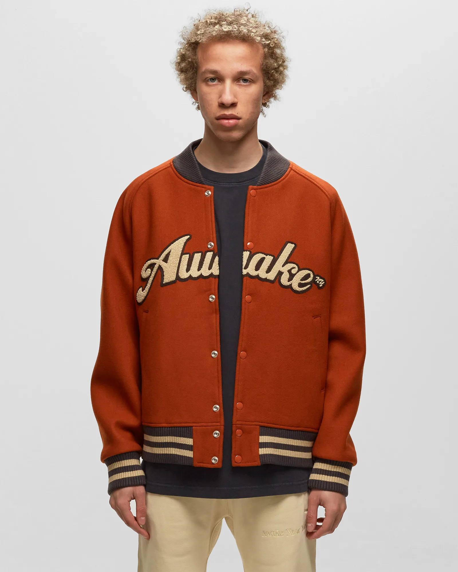 Awake MELTON WOOL CHENILLE LOGO VARSITY JACKET
