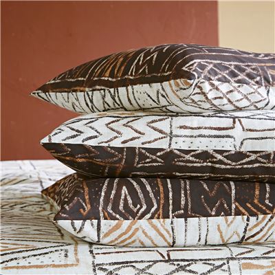 Linge de lit double face motif africain - BECQUET CRÉATION