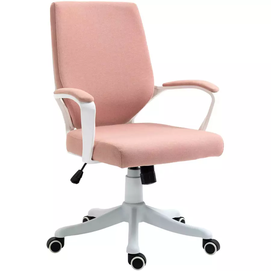 Vinsetto Bürostuhl ergonomisches liniendesign, weiche Polsterung rosaweiß