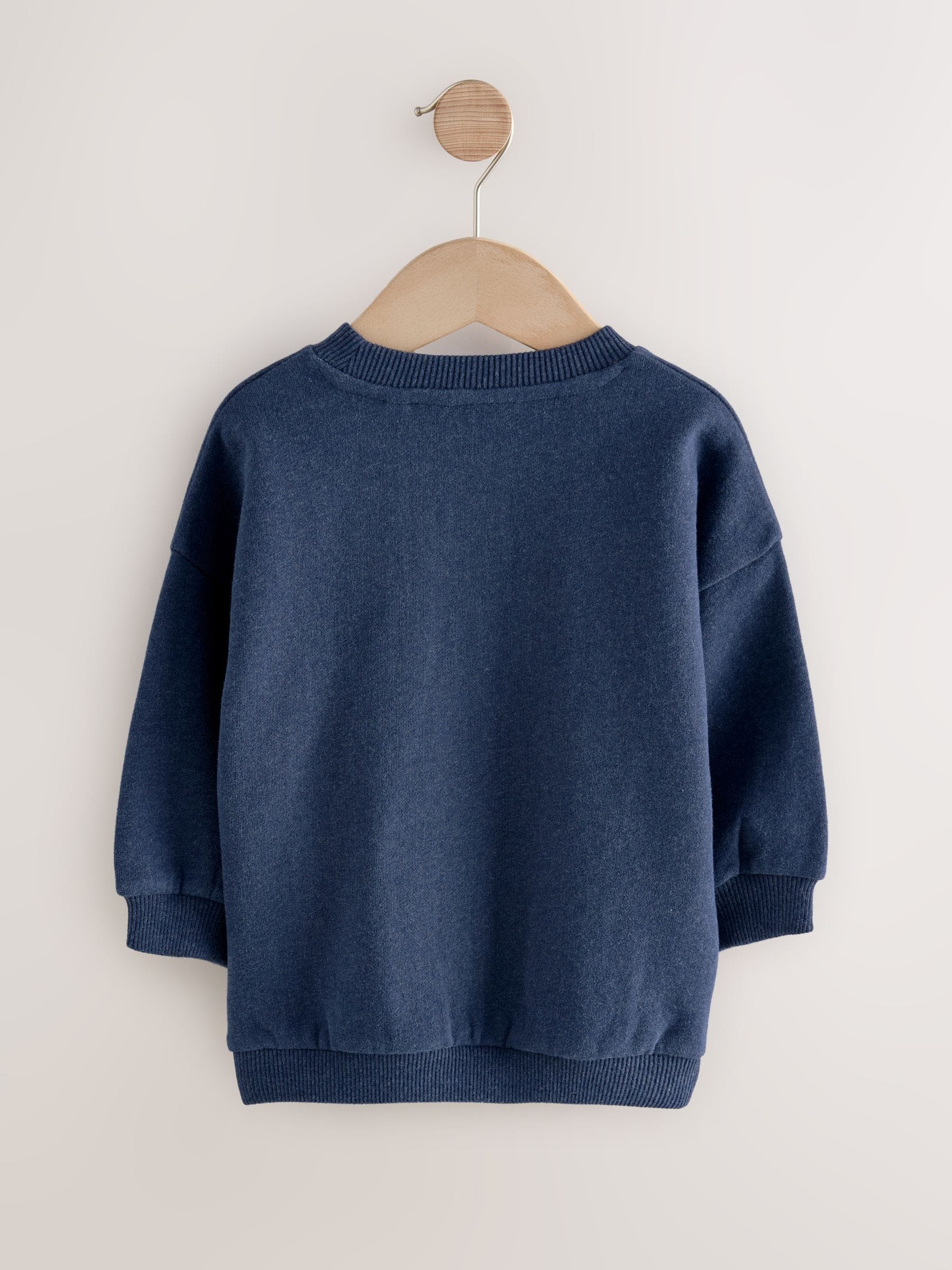 Marineblauw met berenprint - Sweatshirt met ronde hals en all-over print (3 mnd - 7 jr)