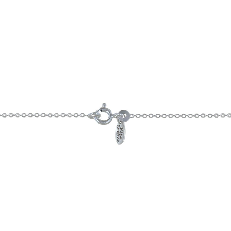 Collier Chaine Argent Rhodié Quatre Perles Facettées de Labradorite et Un Diamant Noir Facettée