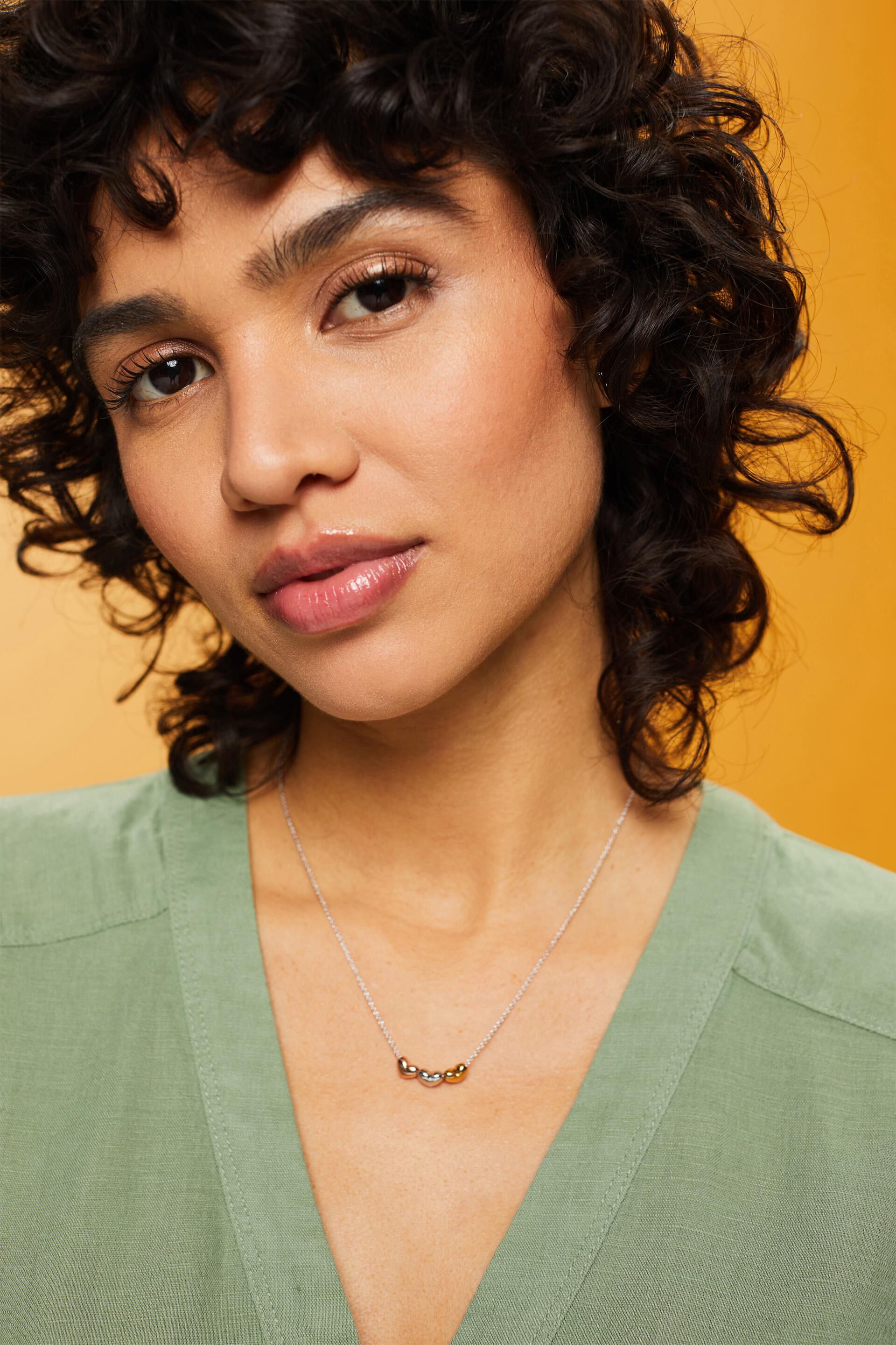 Chaîne en argent sterling à pendentifs tricolores