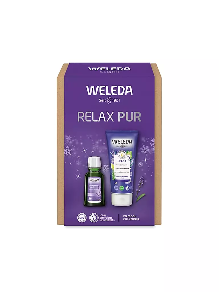 WELEDA Geschenkset - RELAX PUR - Geschenkset Aroma Shower Relax & Lavendel Entspannendes Pflege-Öl 200ml / 50ml keine Farbe
