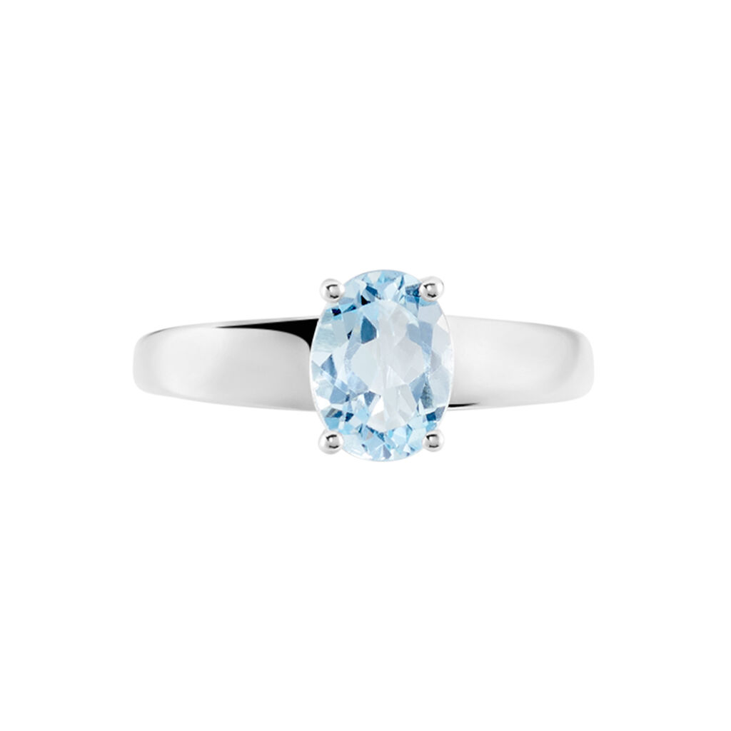 Bague Cassius Or Blanc Topaze Bleu Sky