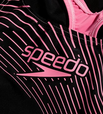 Speedo Bådedragt - Girls Medley Logo Medalist - Sort/Pink