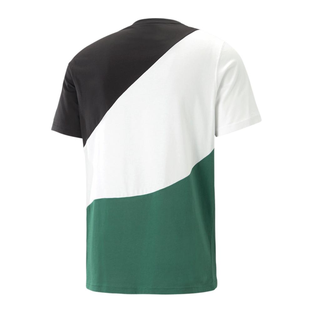 Puma T-shirt Blanc/Noir/Vert Homme Puma Power Cat