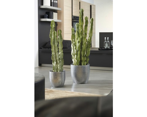 Soendgen Boston keramische bloempot, Ø 13 cm, H 12 cm, zilver