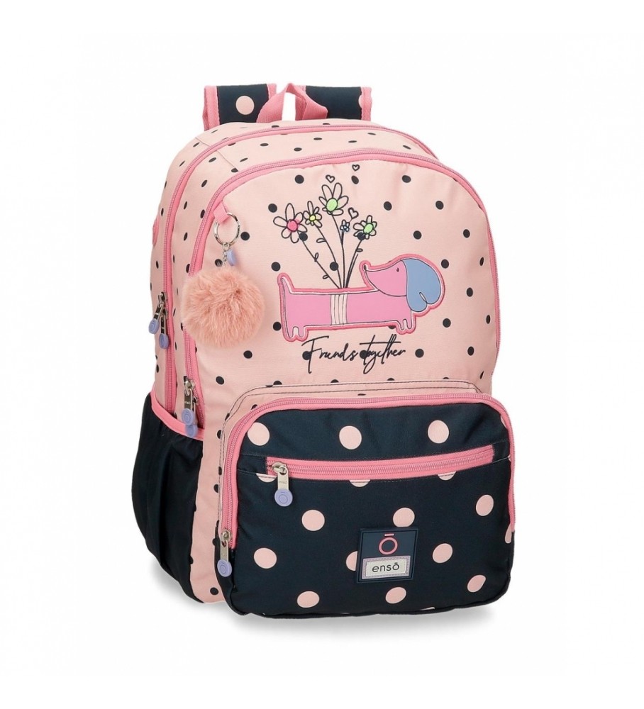Enso Mochila EnsoFriends Together doble compartimento adaptable rosa