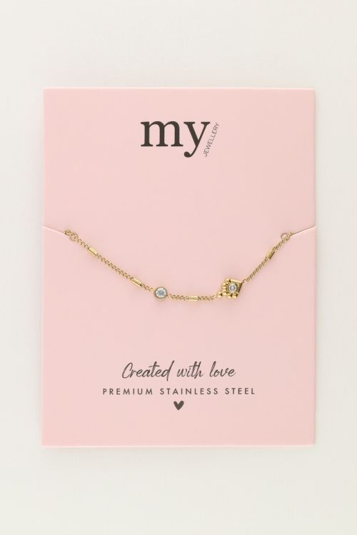 Minimalistische armband met tubes & strass