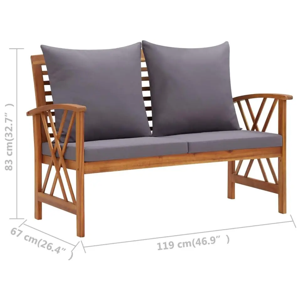 vidaXL - Tuinset - Grijs - Hout