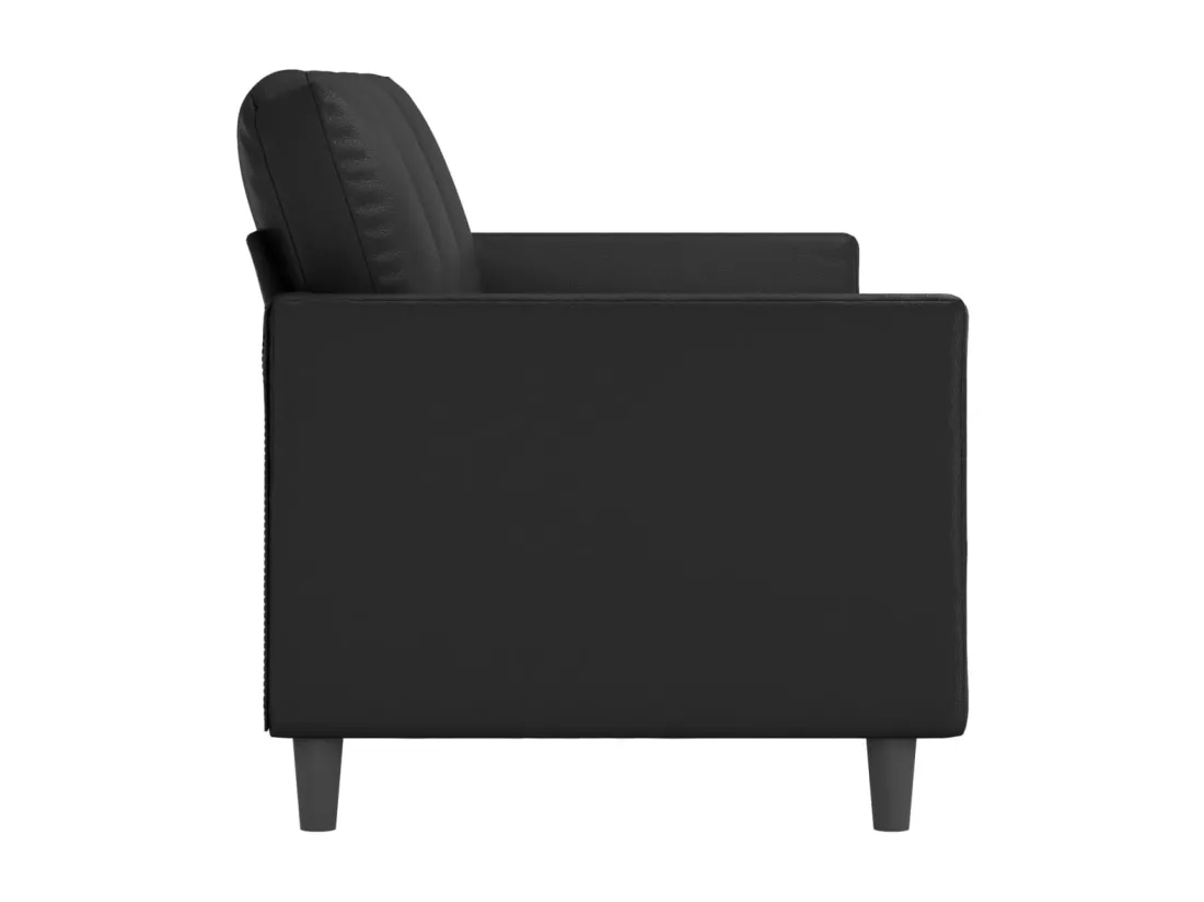 Canapé à 3 places Noir 180 cm Similicuir