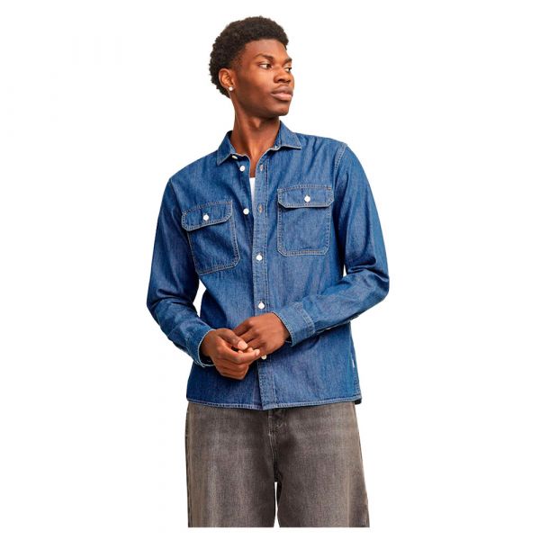 Jack & Jones Camisa De Manga Comprida Travis Medium Blue Denim M