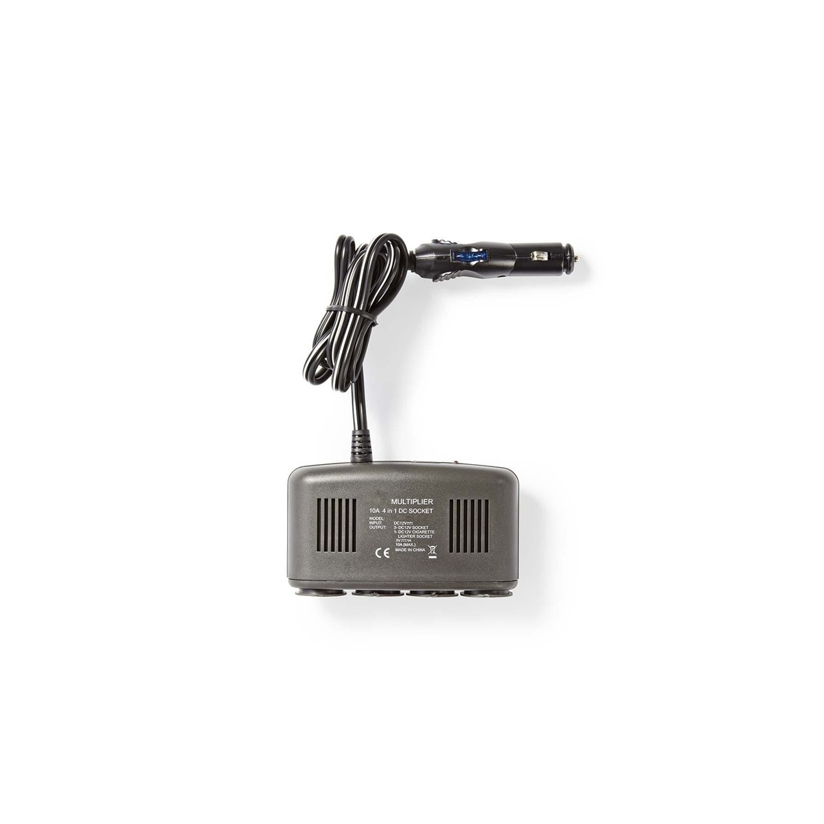 Nedis Universal DC Power Adapter | Biladapter | 120 W | Inngangsspenning: 12 V DC | 12 V DC | Maksimal utgangsstrøm per port: 4.0 A | Sort