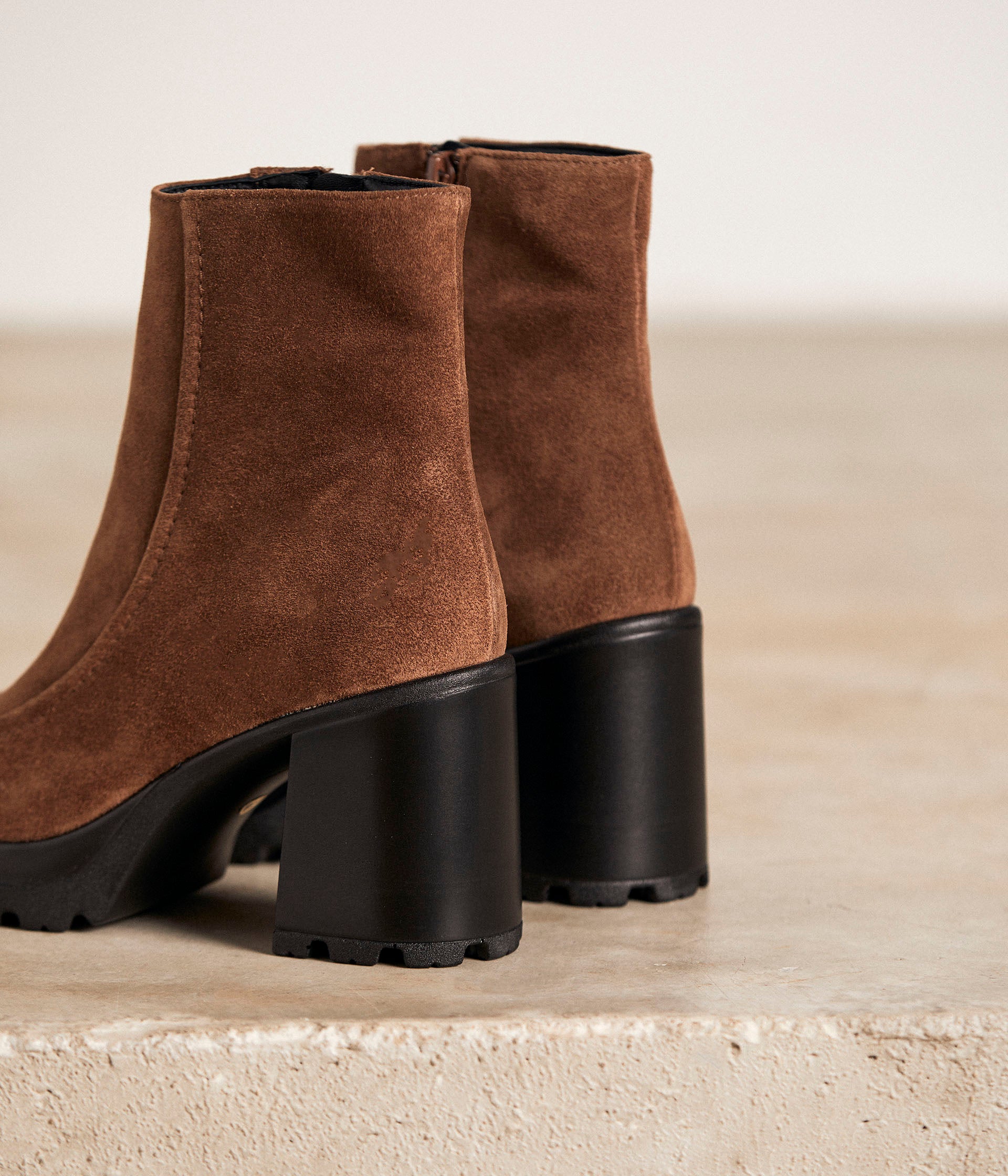 Boots cuir velours Arletty
