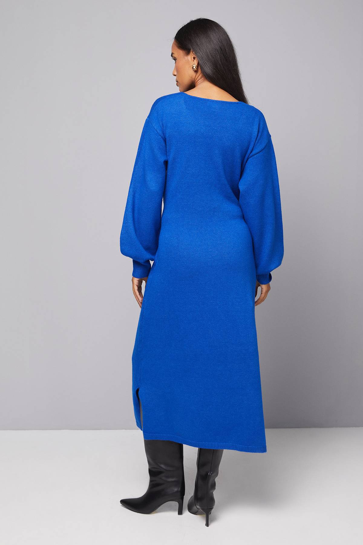 Wallis Robe Midi Tricotée Portefeuille Décontractée