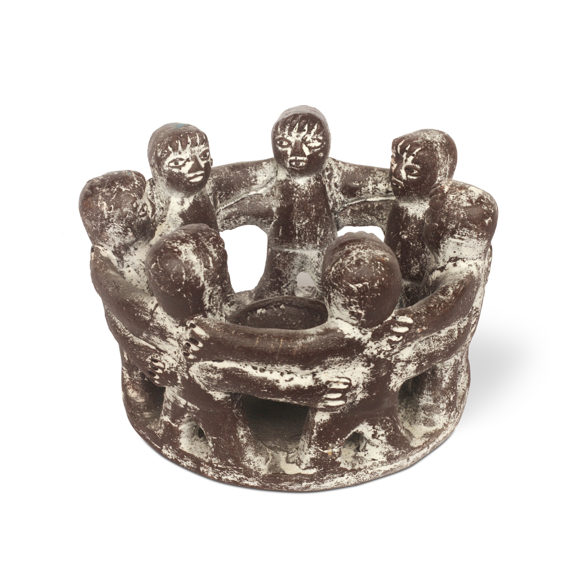 Kerzenhalter 'Friendship Circle 7', braun, Ø 19 cm, H 13 cm von fischer's lagerhaus