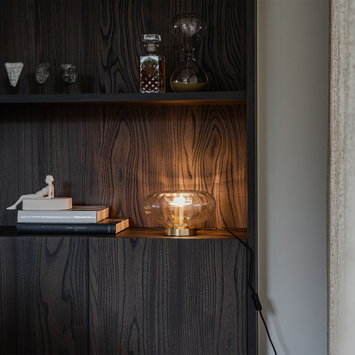 Art Deco tafellamp goud met glas - Ayesha