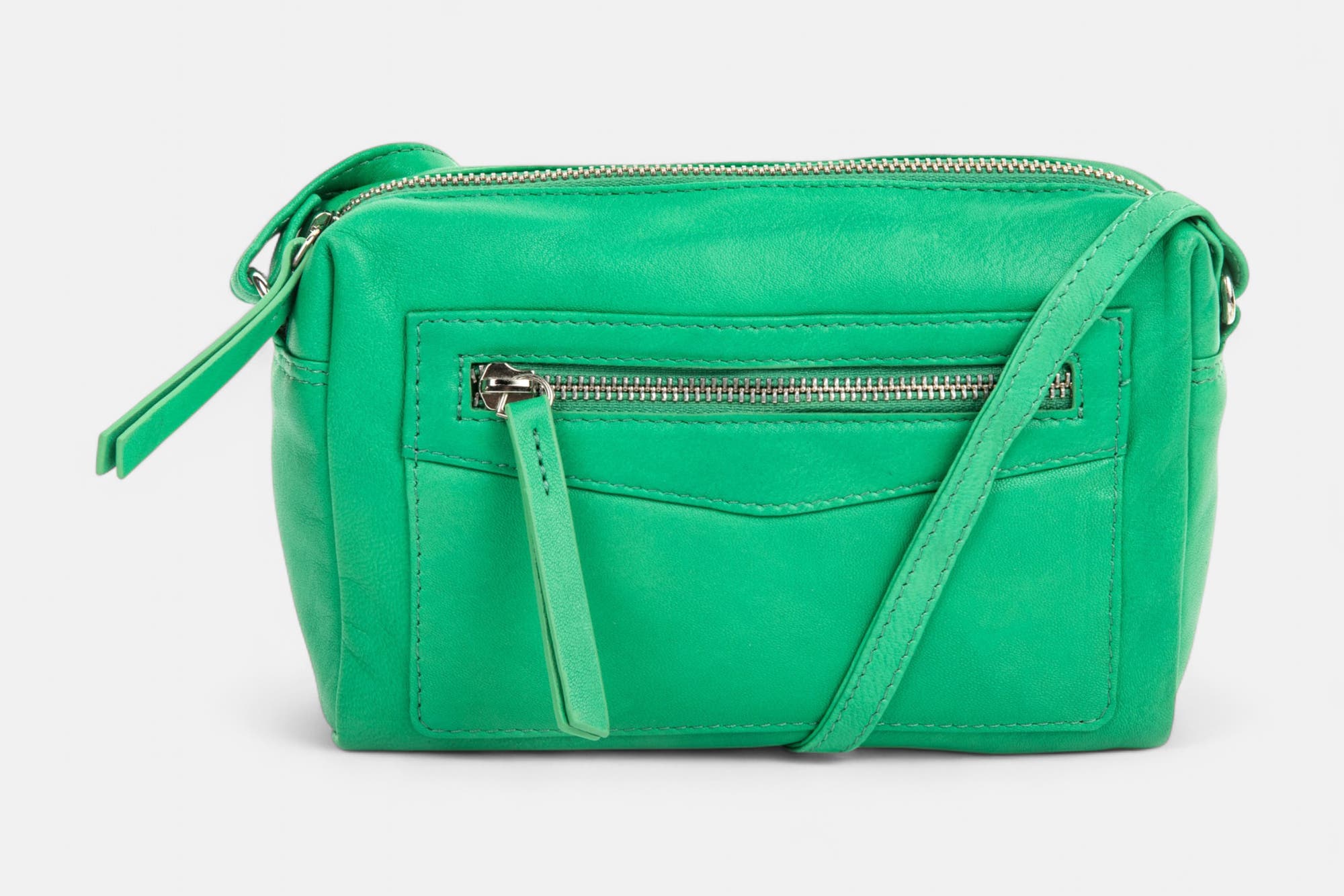 Sac bandoulière en cuir vert