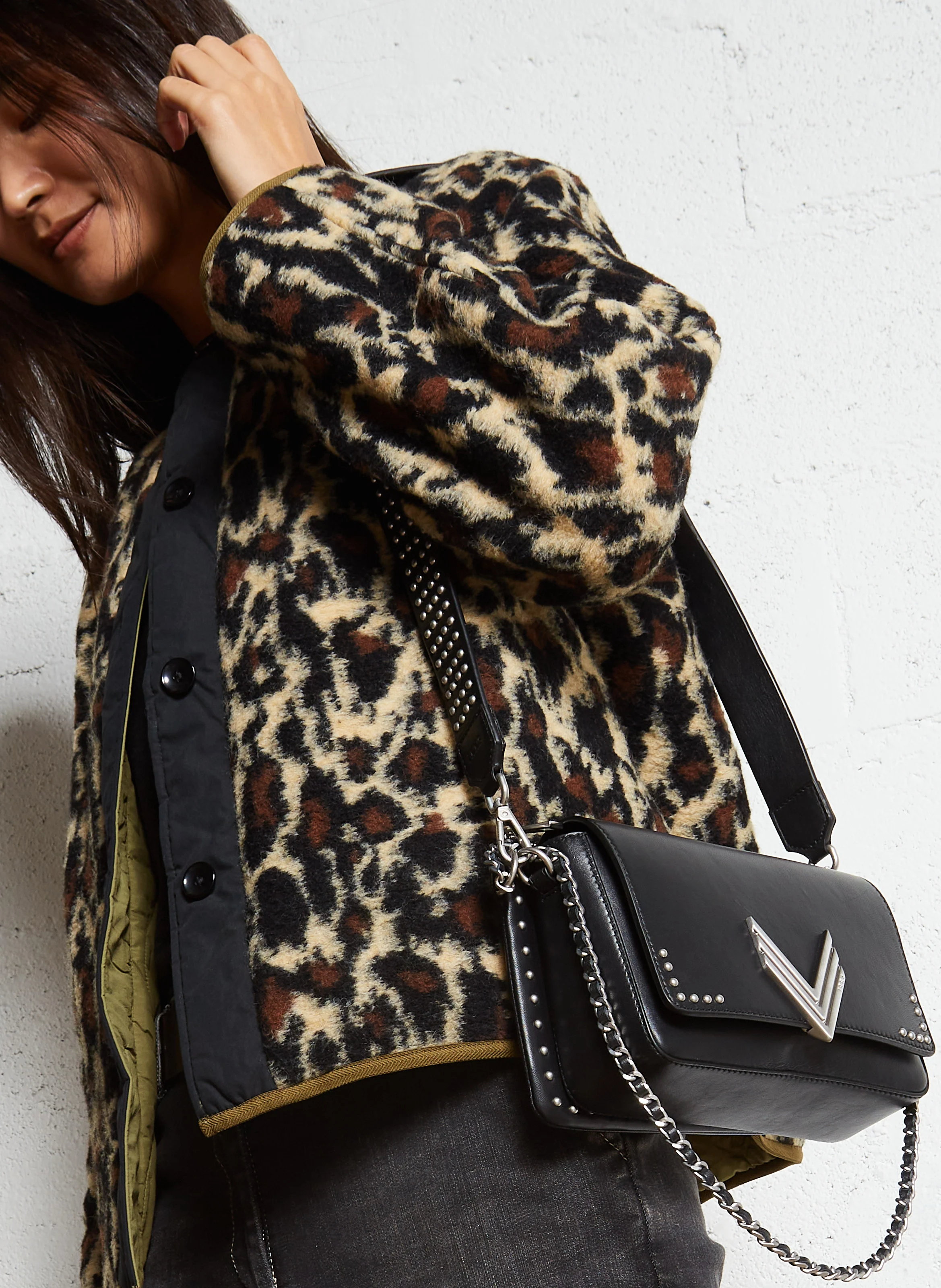 111 - Sac bandoulière en cuir | Noir