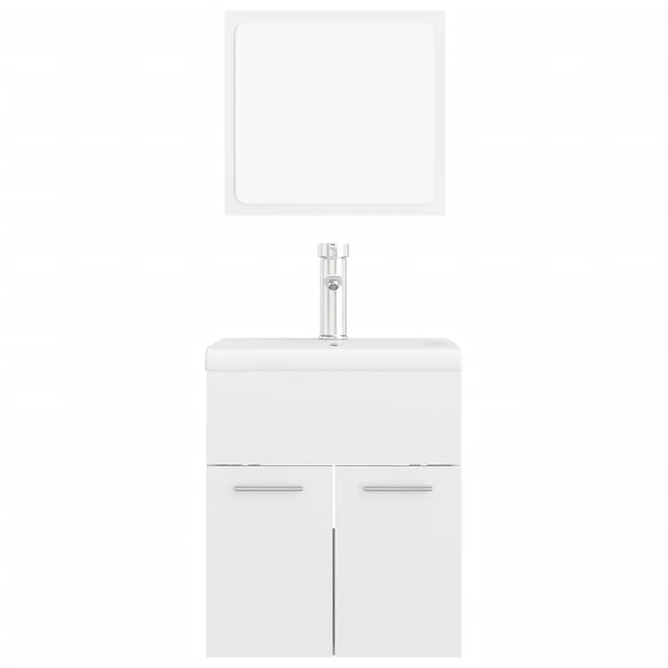 vidaXL - Badkamermeubelset - Wit - Bewerkt hout - 41 x 38.5 x 46 cm