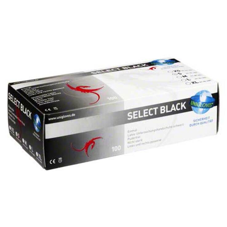 Select Einmal Latex Handschuhe Größe S black, 100 St