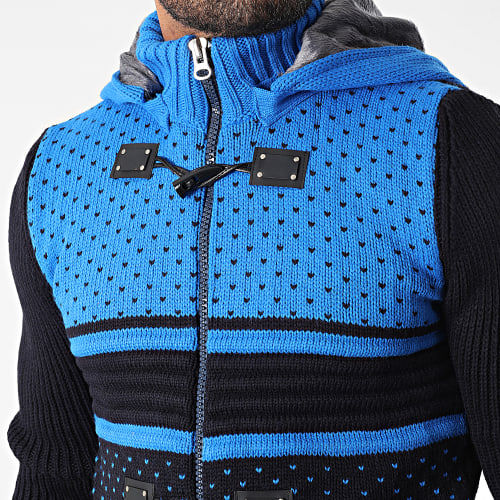 Gilet Zippé Capuche 3012 Bleu Marine Bleu Clair