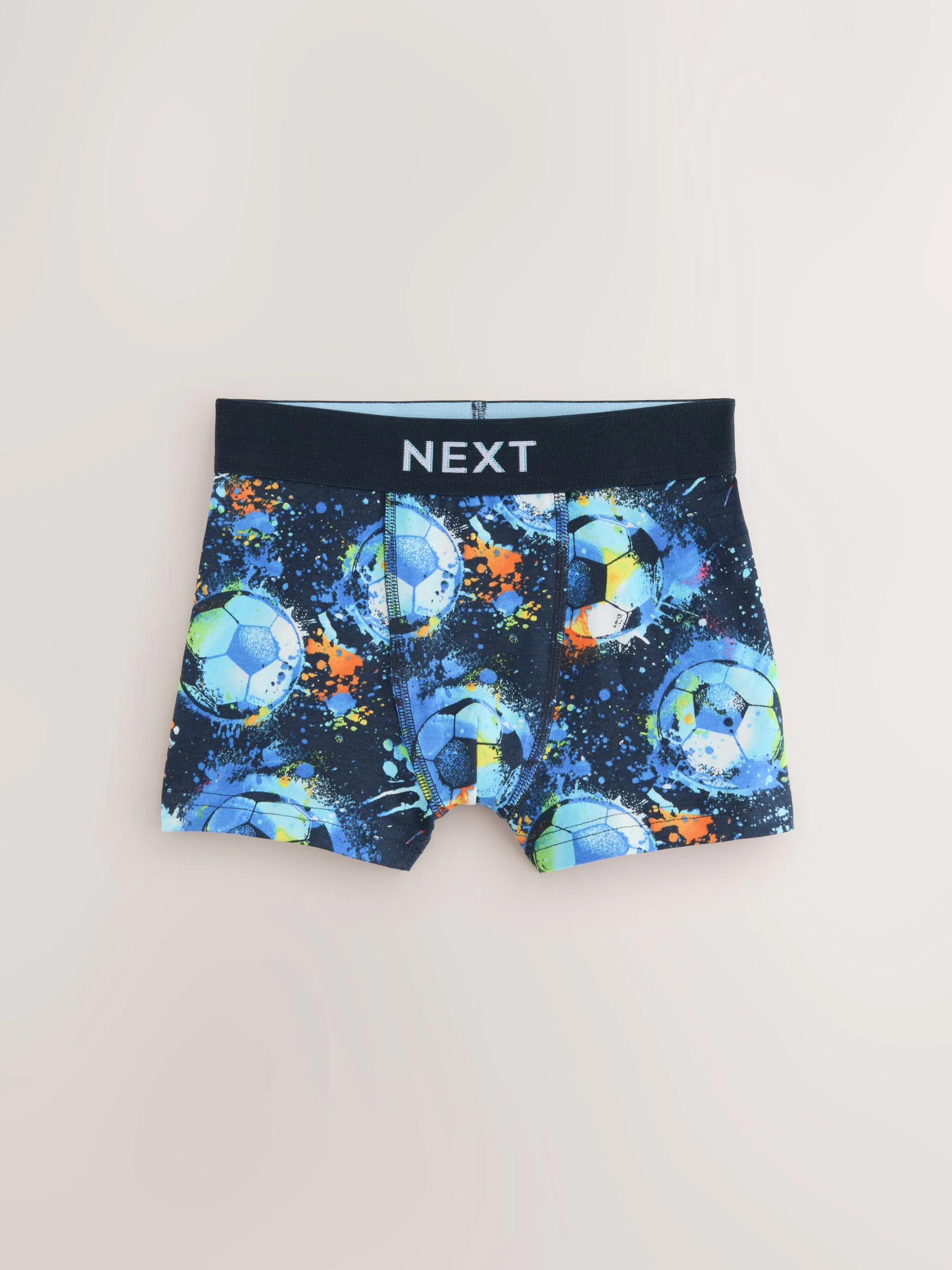 Blauw voetbalprint - Verpakking van 5 boxers (2-16jr)