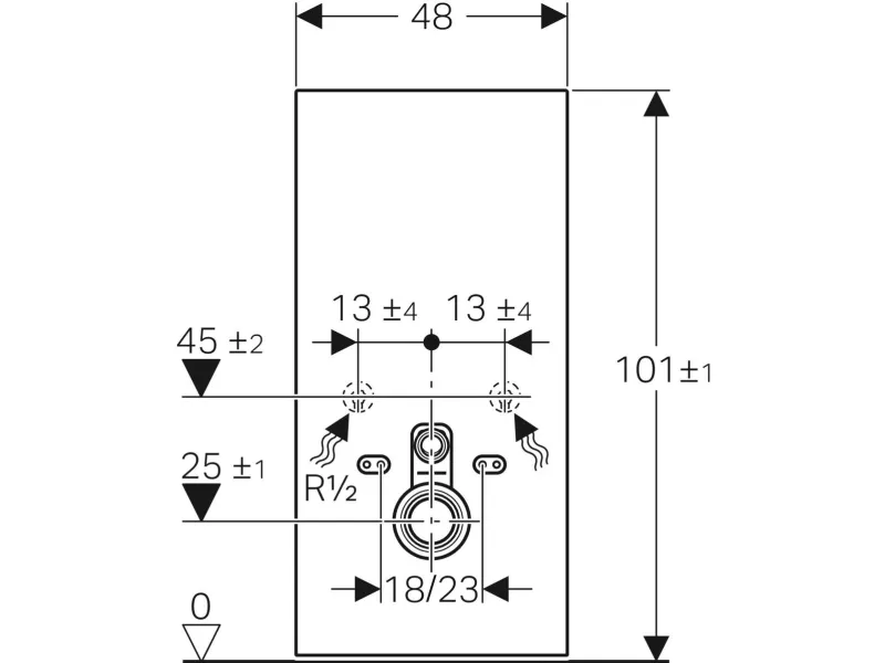 Geberit 131.021.SI.5, Hvid, 480 mm, 106 mm, 1010 mm