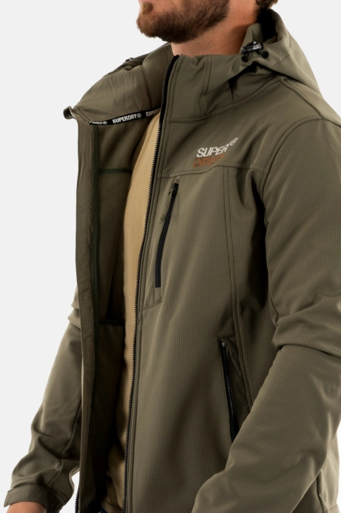 Blousons et vestes superdry hood ripstop softshell 8mi dusty olive green