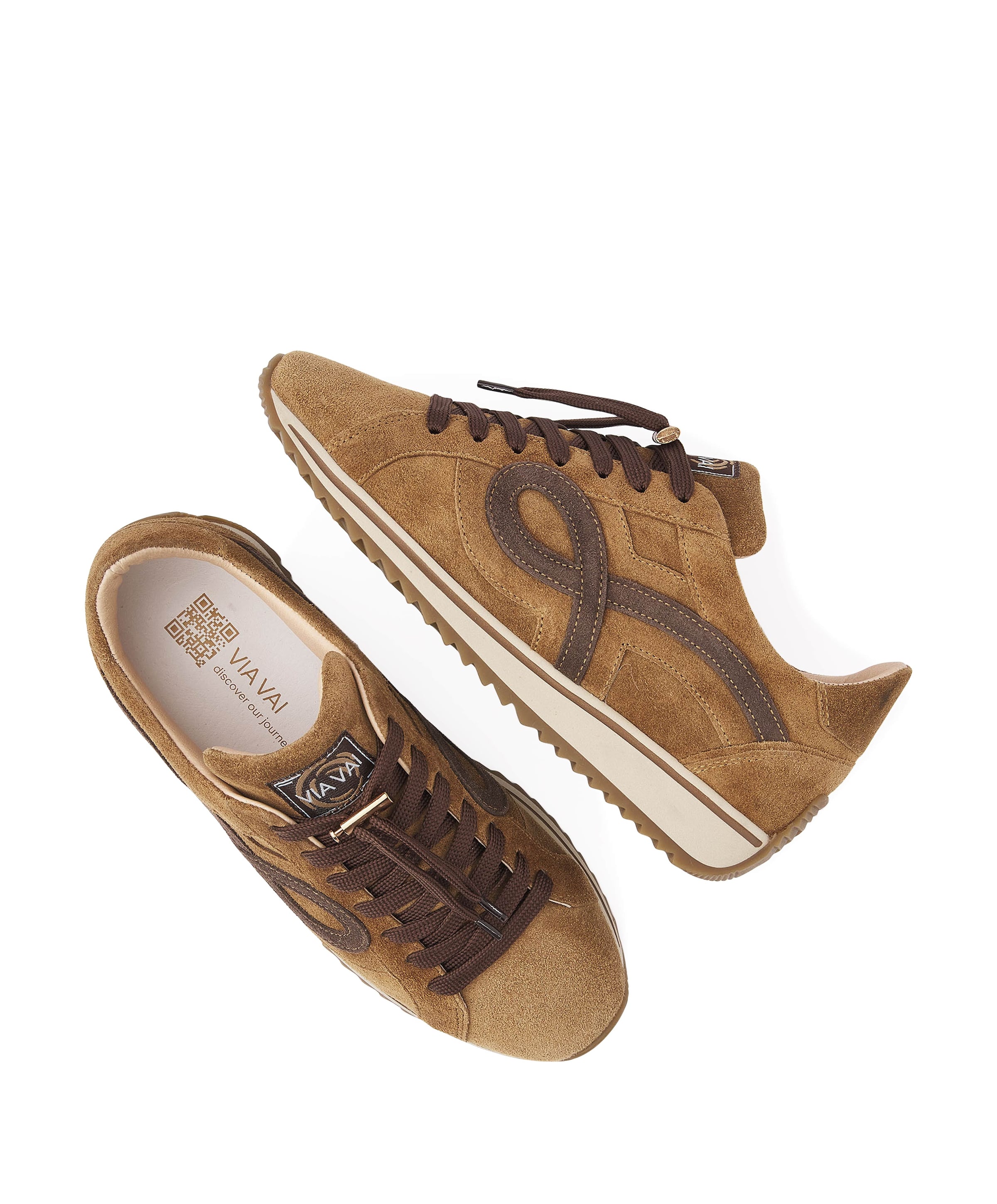 VIA VAI Mikki Eve dames sneakers bruin