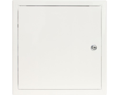 Softline inspectiedeur, gegalvaniseerde staalplaat, wit RAL 9016, met cilinderslot, 150 mm x 150 mm