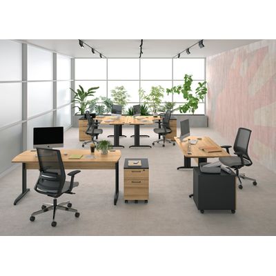 Caisson mobile JAZZ+ - Profondeur 60 cm - 2 tiroirs - chêne du bocage