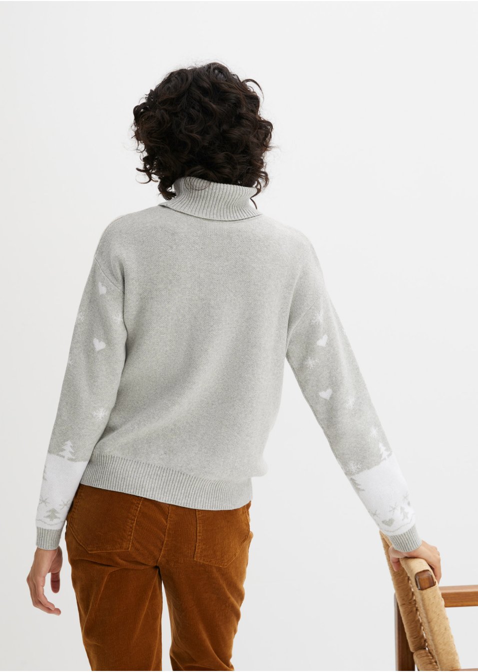 Pull de Noël en maille fine à col roulé