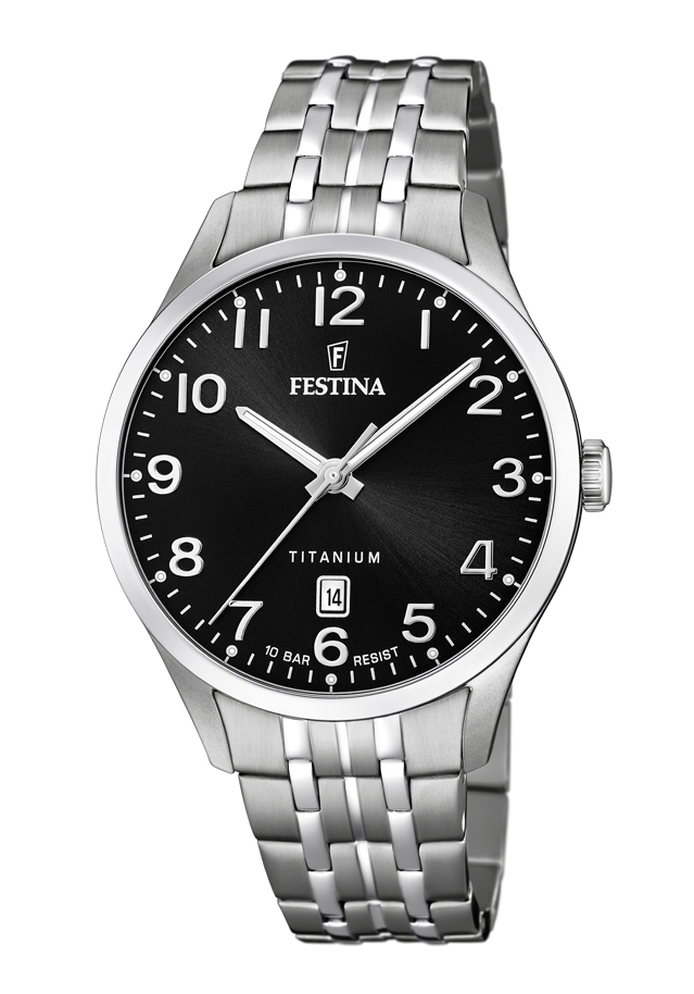 Festina Herrenuhr Classic Titanium Schwarz F20466/3
