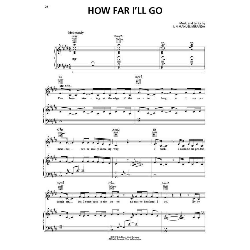 Hal Leonard - Moana (Vaiana) PVG songbook