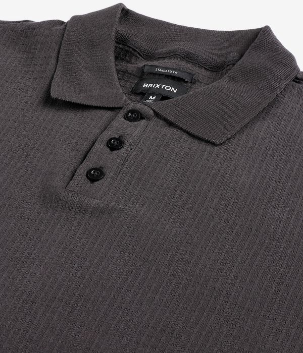 Brixton Waffle Polo-Shirt (washed black)