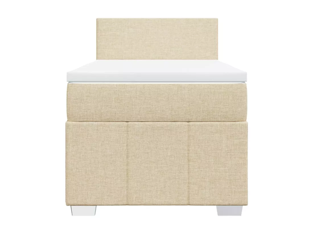 Sommier à lattes de lit et matelas Crème 90x190 cm Tissu